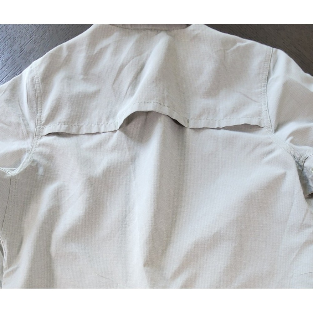 Duluth Trading Co Womens Long Sleeve Vented Back Hiking Shirt Khaki Gray - Picture 5 of 5
